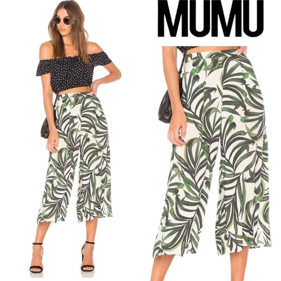 Show Me Your MUMU Gaucho Pants in Peruvian Palm Print Size XS - Picture 1 of 10